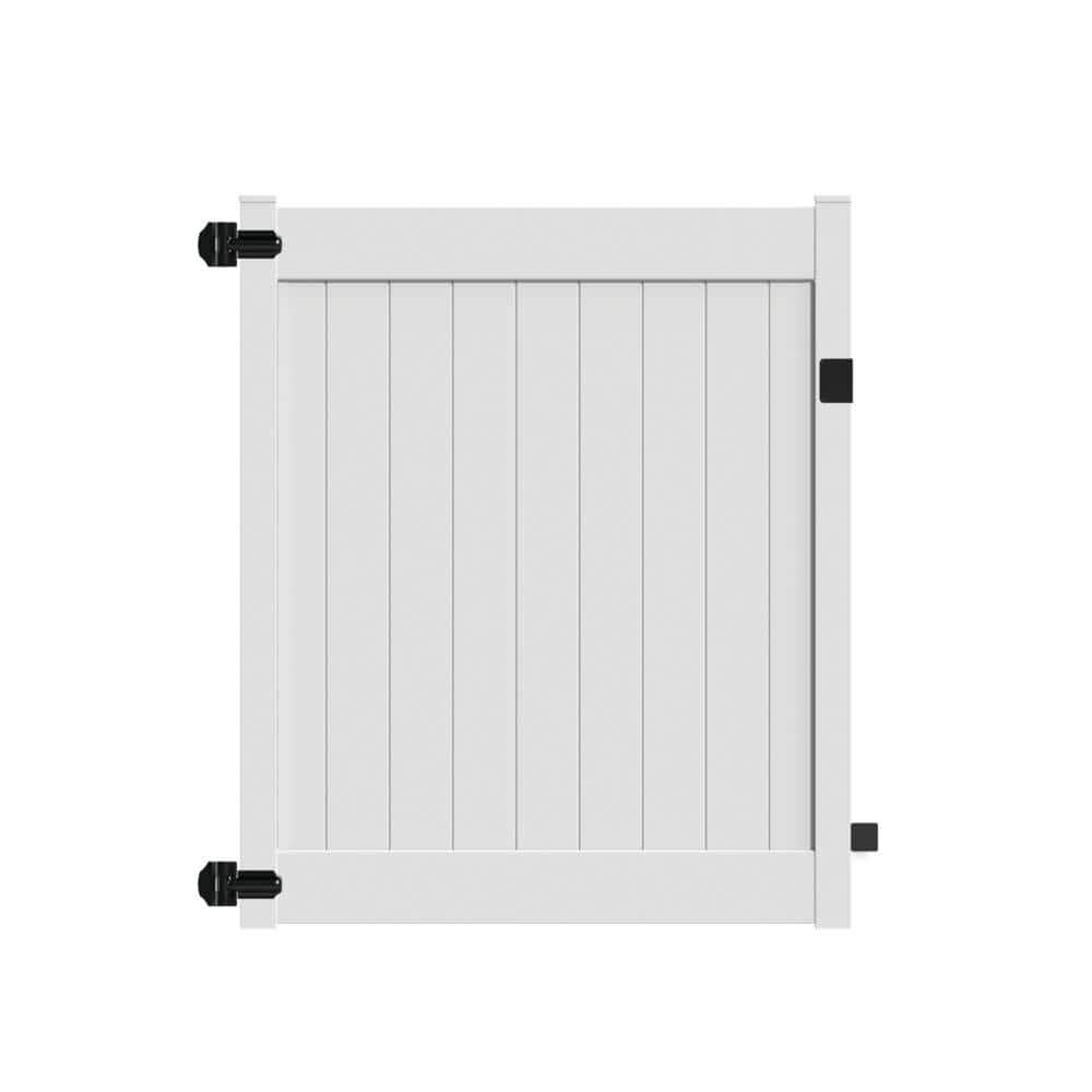 Veranda Linden 5 ft. W x 6 ft. H White Un-Assembled Vinyl Fence Gate 73025430