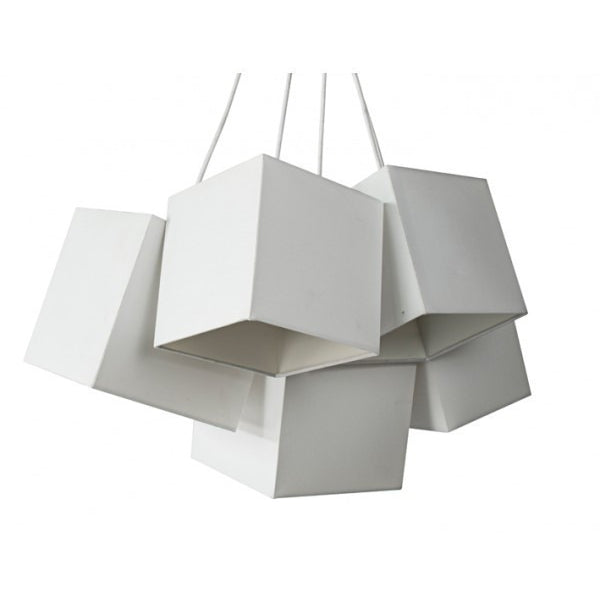 Loria White White Square Cluster Pendant Lights