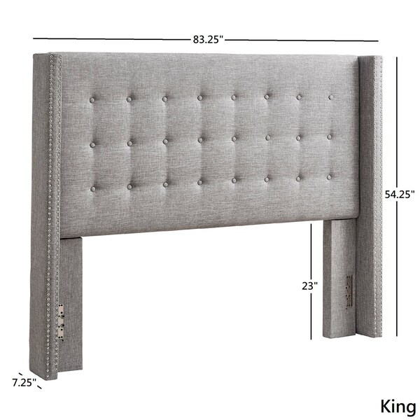 Melina Linen Tufted Wingback Headboard by iNSPIRE Q Bold - - 27674968