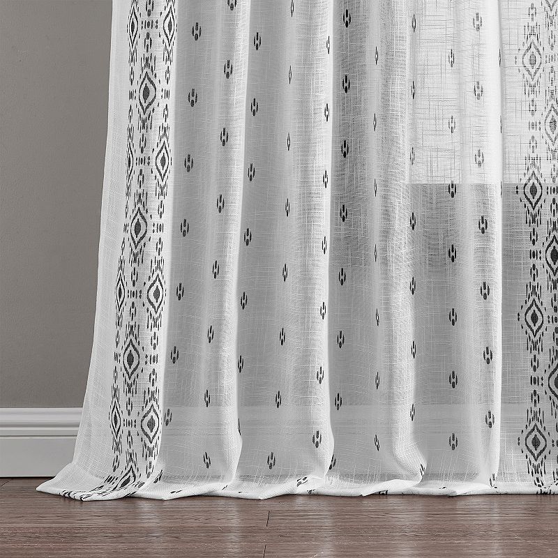 B. Smith Safi Printed Semi Sheer Window Curtain Panel