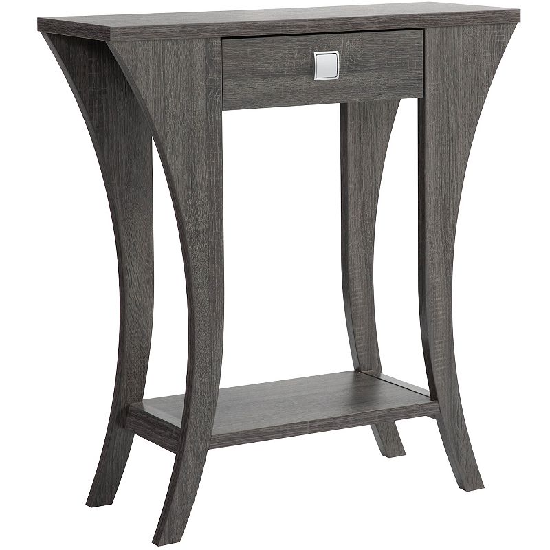 FC Design Distressed Grey Console with Bottom Shelf and Drawer