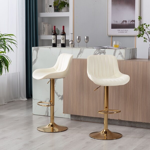 Swivel Height Adjustable Simple Style Bar Stools，Set of 2