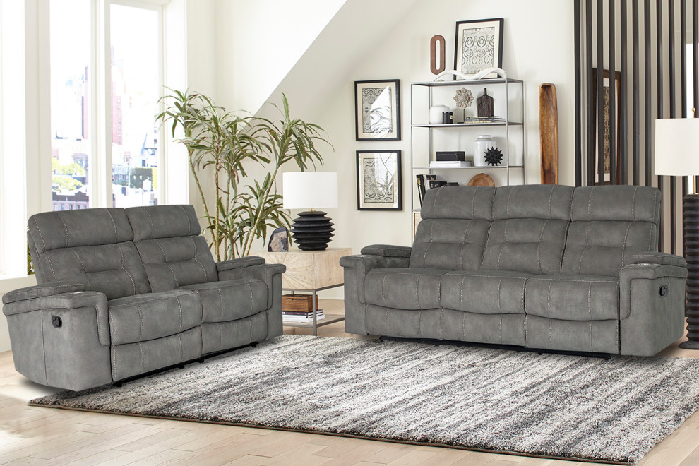 Parker Living Diesel Manual Cobra Grey Manual Sofa   Transitional   Sofas   by Parker House  Houzz