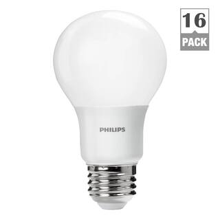 Philips 60-Watt Equivalent A19 Non-Dimmable Energy Saving LED Light Bulb Daylight (5000K) (16-Pack) 461137