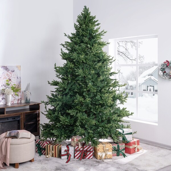 Kinsley Prelit Aritificial Christmas Tree，Realistic Traditional Christmas Tree with Lights