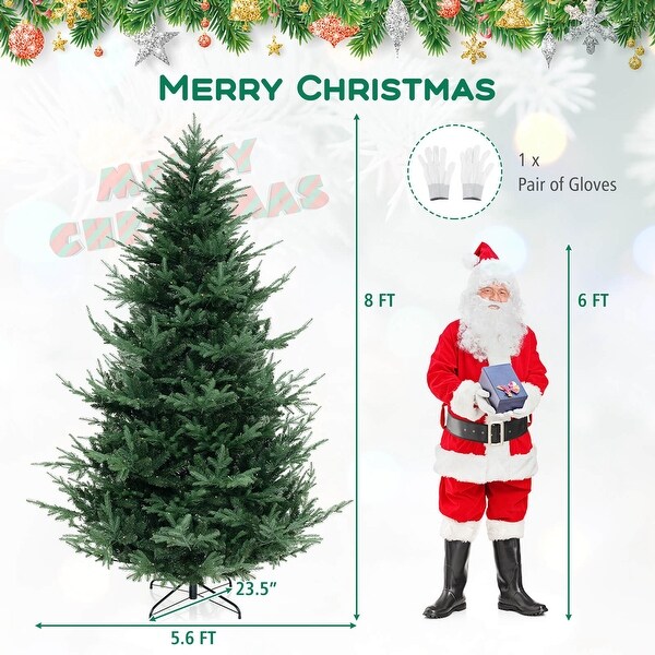 Costway 6/7/8 FT Artificial Xmas Tree with 778 PVC PE Branch Tips 240