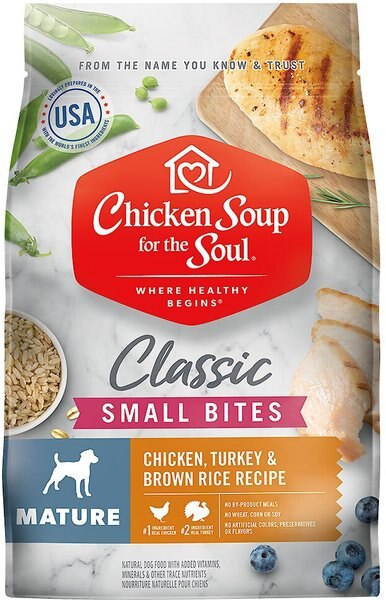 Chicken Soup for the Soul Small Bites Chicken， Turkey and Brown Rice Recipe Mature Dry Dog Food