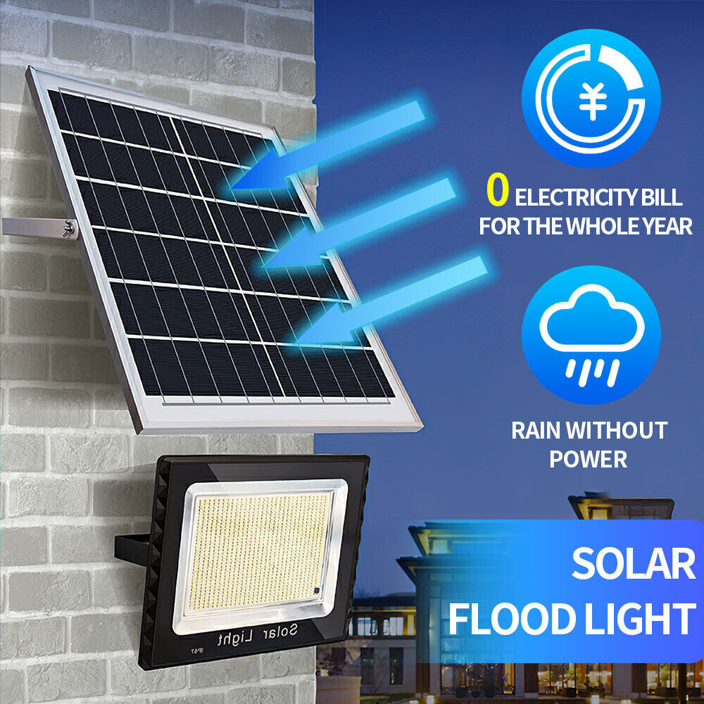 MDHAND Solar Street Light 100W 3000lm 409LED Outdoor Garden Light Wall Lamp PIR Motion Sensor Parking Lot Lights Garden Path Security Lighting IP67 Waterproof with remote control