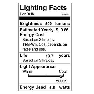 EcoSmart 60-Watt Equivalent B11 Blunt Tip Dimmable Candle Medium Base Clear Glass LED Vintage Edison Light Bulb Daylight (3-Pack) FG-04191