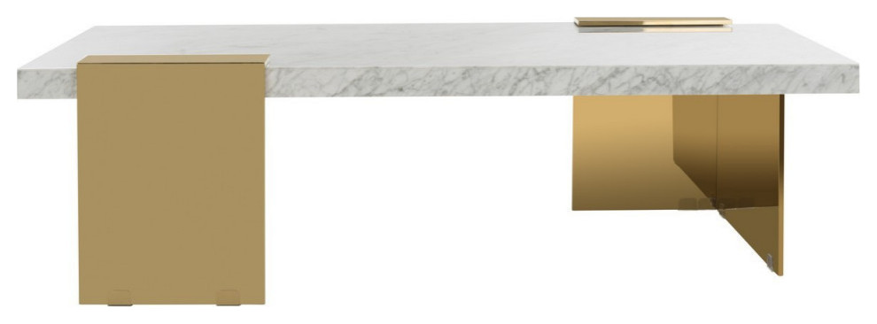 Provo Marble Coffee Table   Contemporary   Coffee Tables   by Rustic Home Furniture Deco  Houzz