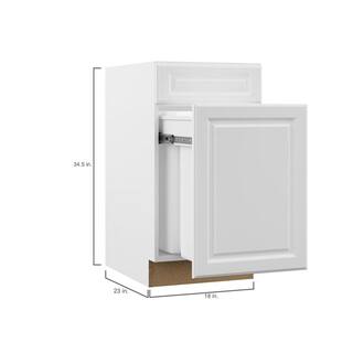 Hampton Bay Designer Series Elgin Assembled 18x34.5x23.75 in. Dual Pull Out Trash Can Base Kitchen Cabinet in White BWD18-ELWH