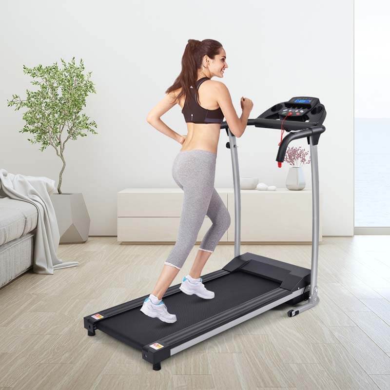 Electric Folding Treadmill, Fitness Compact Running Machine with 12 Preset Programs LCD Monitor