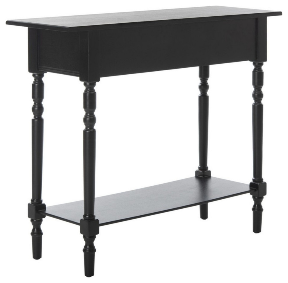 Bracker 2 Drawer Console Distressed Black   Traditional   Console Tables   by AED Luxury Home Decor  Houzz