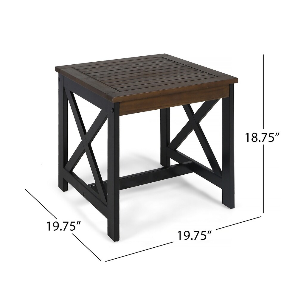 Cassara Outdoor Farmhouse Cottage Square Acacia Wood End Table by Christopher Knight Home