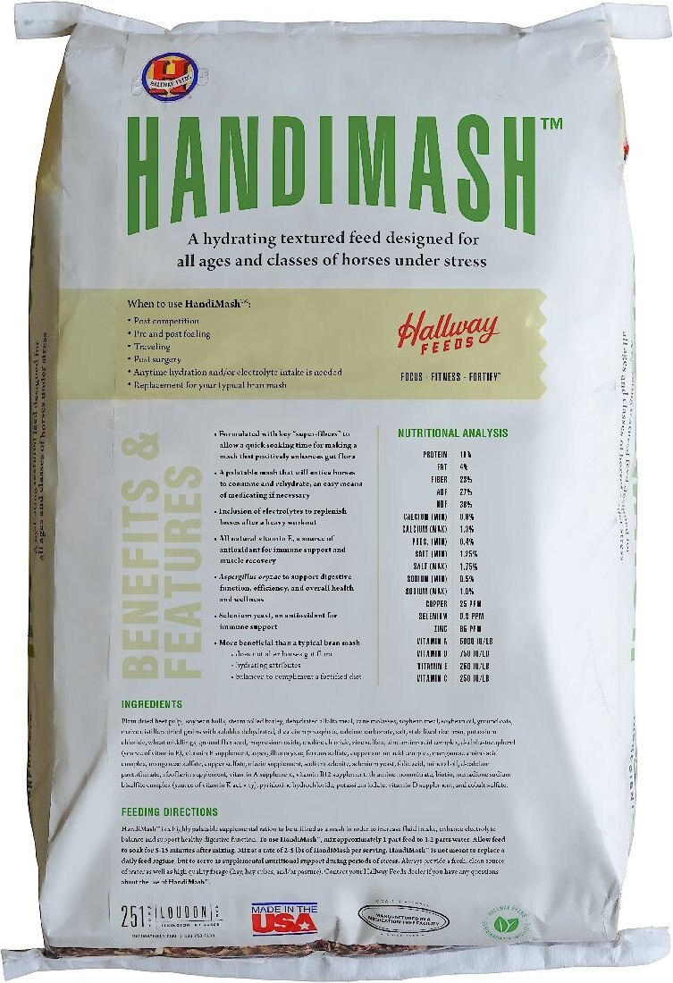 Hallway Feeds HandiMash Horse Food， 40-lb bag