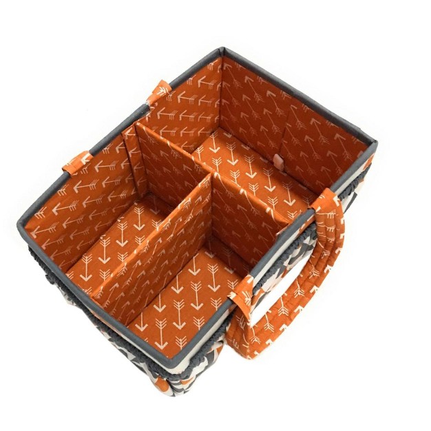 Bacati Playful Fox Orange gray Storage Caddy