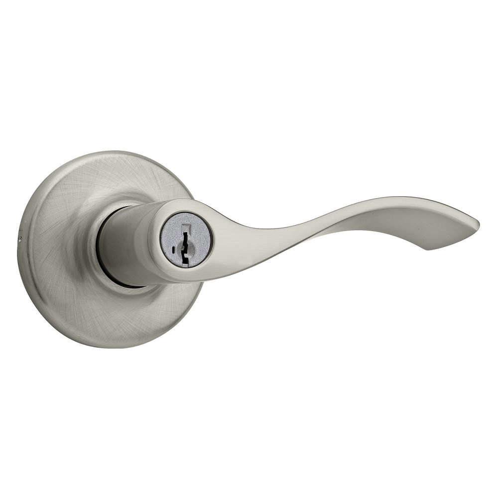 Satin Nickel Keyed Entry Balboa Lockset Door Lever