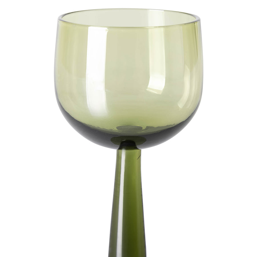 The Emeralds - Olive green wine glass tall (set of 4)