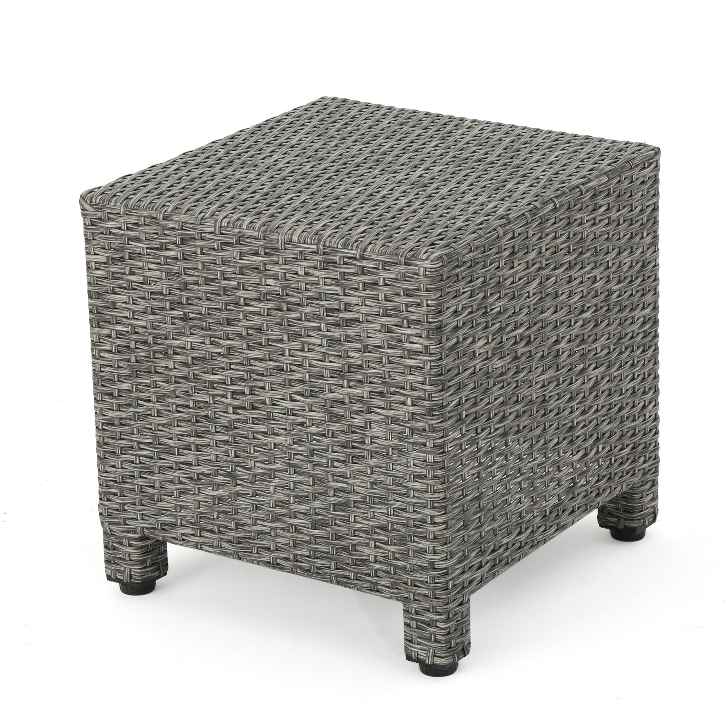 Venice Outdoor Gray Wicker Side Table