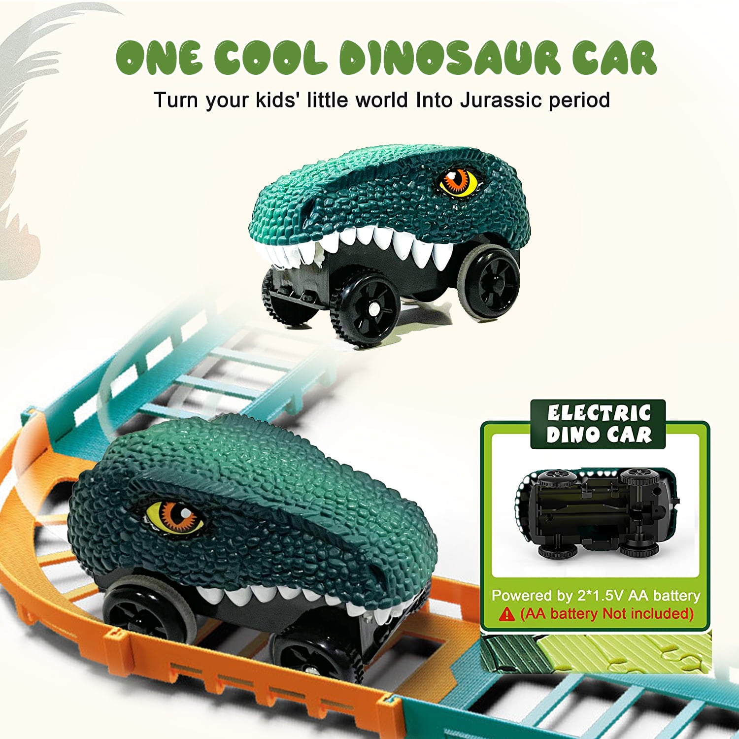 Toys for Boys 3-6 Years， Dinosaur Toys， Flexible Track Playset Cool Dinosaur car， Toys for Boys 3 4 5 6 Years