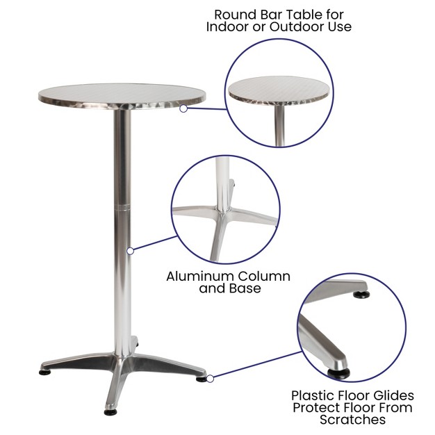 Round Aluminum Indoor outdoor Bar Height Table