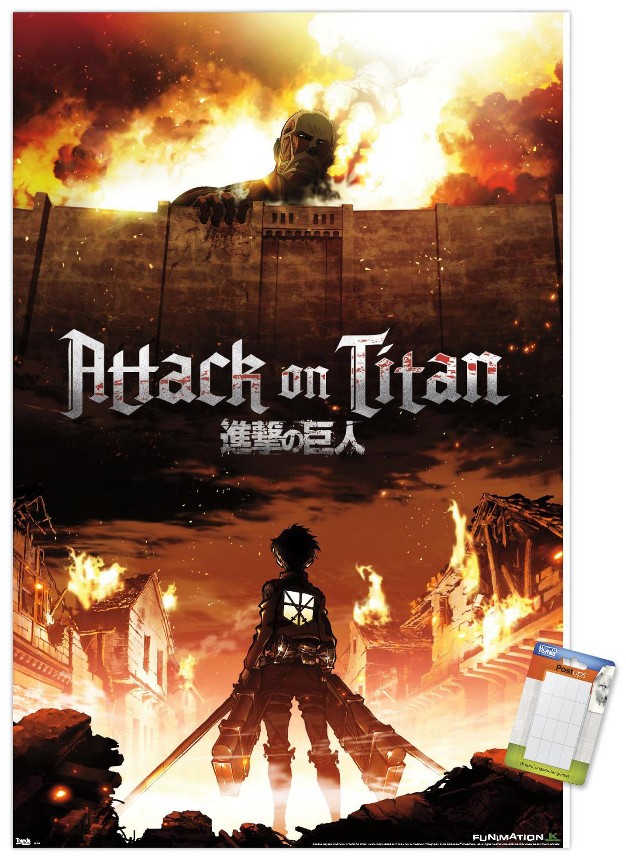 Trends International Attack On Titan Fire Unframed Wall Poster Prints