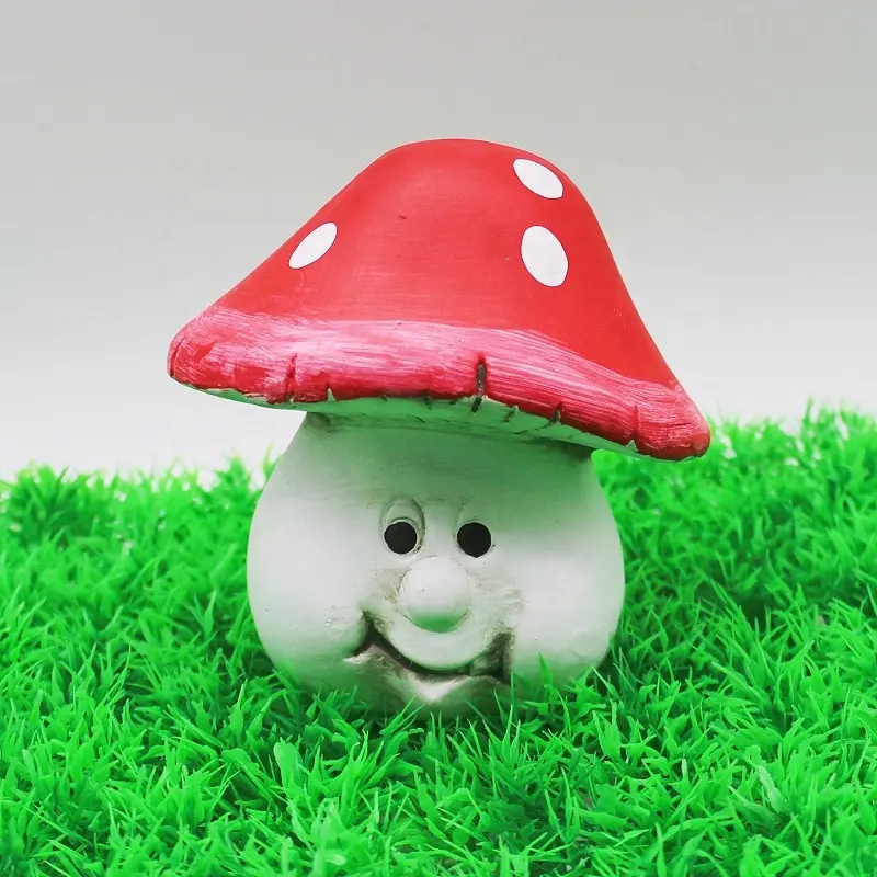 garden supplies wholesales Custom Cute mushroom with human face statue ornament for Garden Decoration