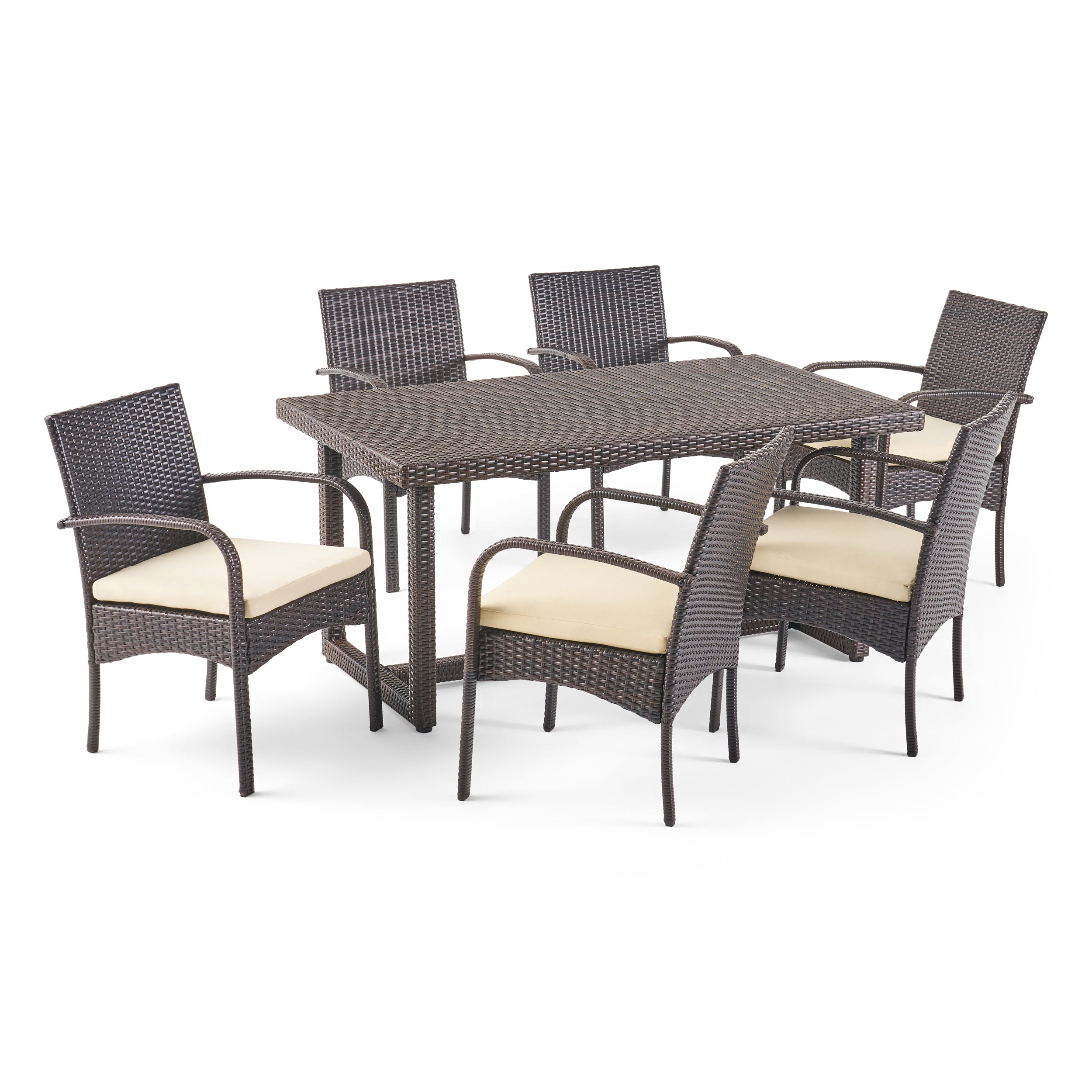 Acker Outdoor 7 Piece Wicker Dining Set