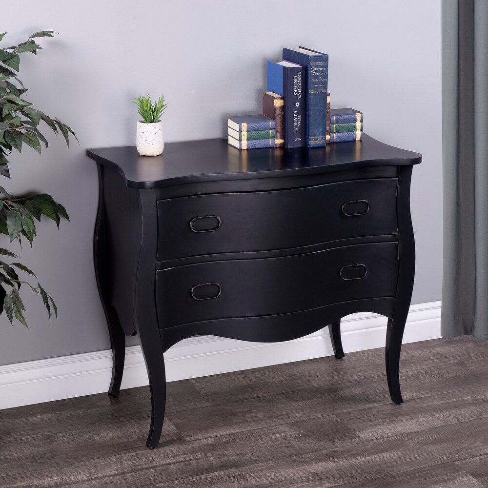 Butler Rochelle Transitional Rectangular Wooden Black Drawer Chest