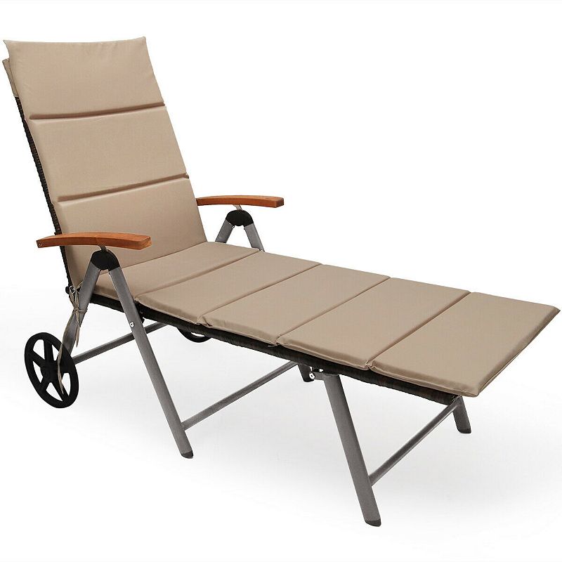 Outdoor Chaise Lounge Chair Rattan Lounger Recliner Chair