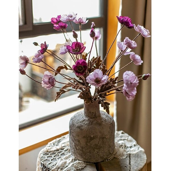 RusticReach Poppy Flower Stem in Purple 23 Tall