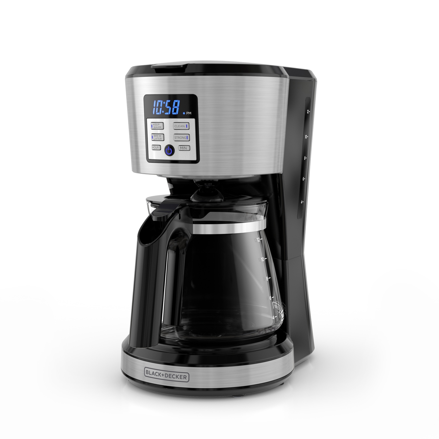 Black+Decker Vortex 12 cups Black/Silver Coffee Maker