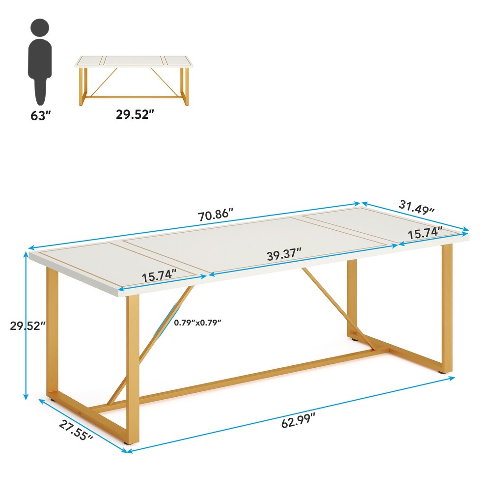 6FT Conference Table  70.8’’ L X 31.5’’ W Large Computer Desk Office Executive Desk