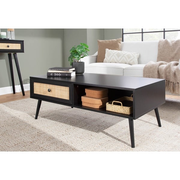 Ailani Coffee Table with Rattan Accent