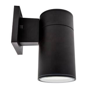 Maxxima Black LED Outdoor Wall Cylinder Light with Dusk to Dawn Sensor MEL-14125W