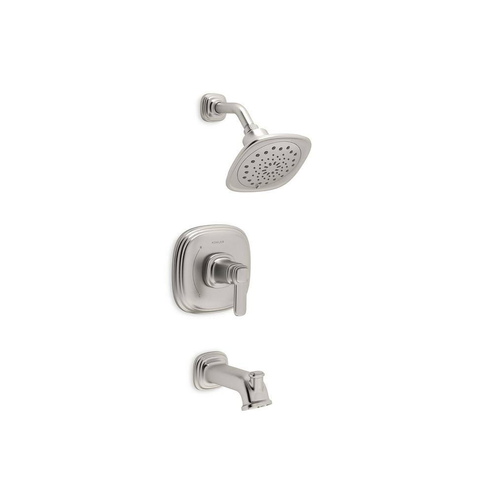 KOHLER Numista Single-Handle 3-Spray Wall-Mount Tub and Shower Faucet in Vibrant Brushed Nickel (Valve Included) K-R26586-4G-BN