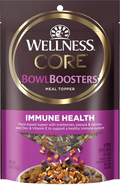 Wellness Bowl Boosters Plant Based Immunity Health Dog Food Topper， 4-oz bag