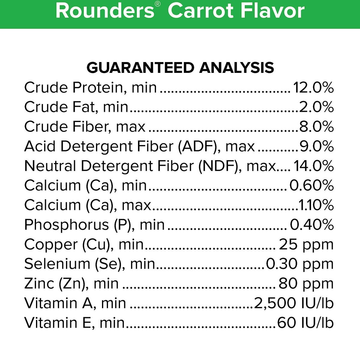 Blue Seal Rounders Carrot Flavor Horse Treats， 30-oz bag