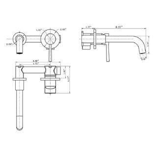 Aosspy Single Handle Wall Mounted Faucet in Matte Black AS-0909