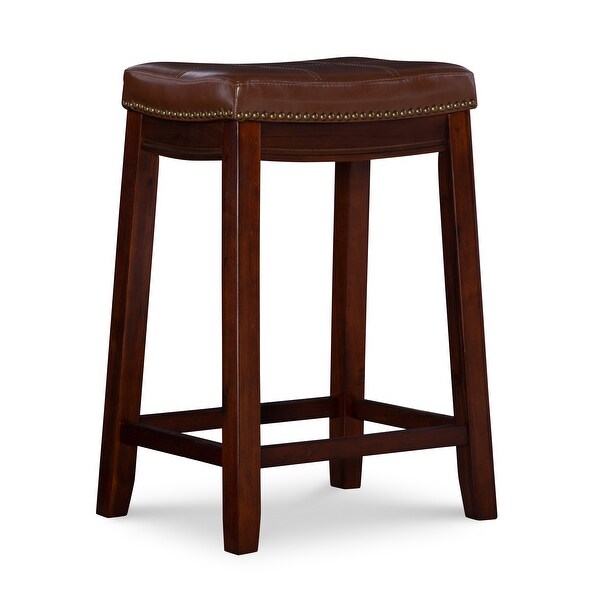 Copper Grove Willamette Cognac Faux Leather Counter Stool