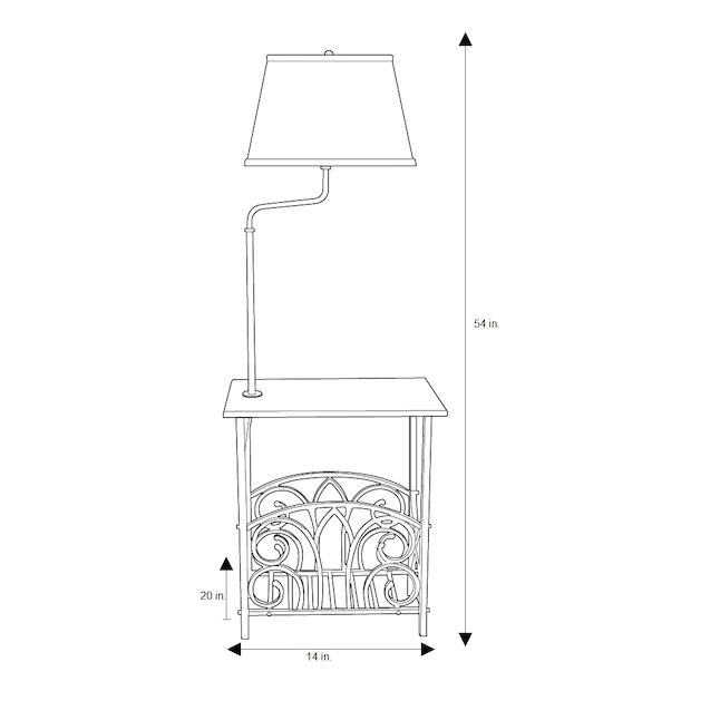 allen + roth 54-in Bronze Shelf Floor Lamp