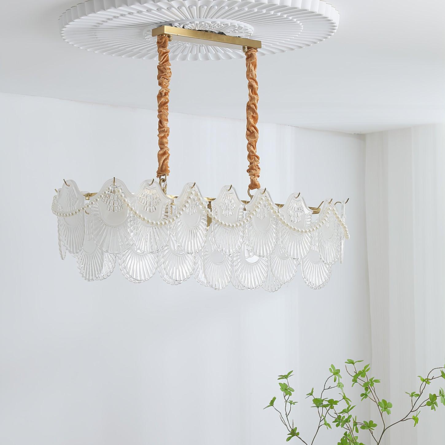 Pearl Glass Shell Chandelier