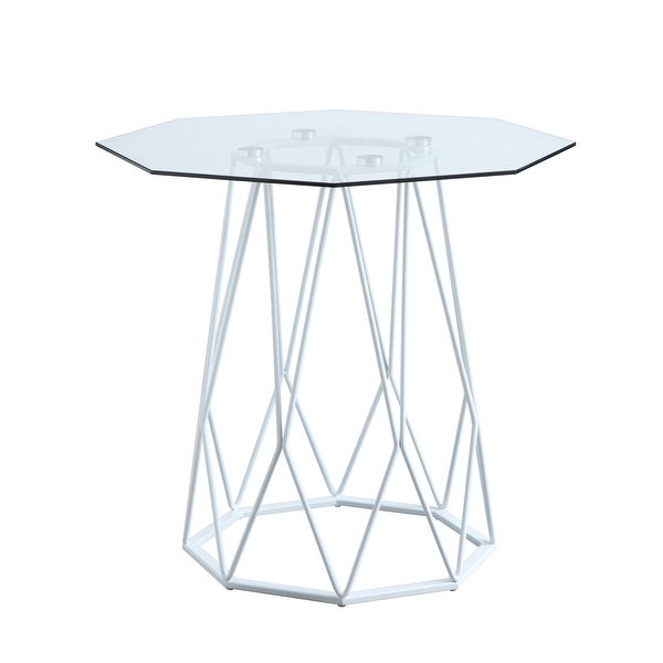 Furniture of America Parisa Contemporary 24-inch Glass Top Side Table