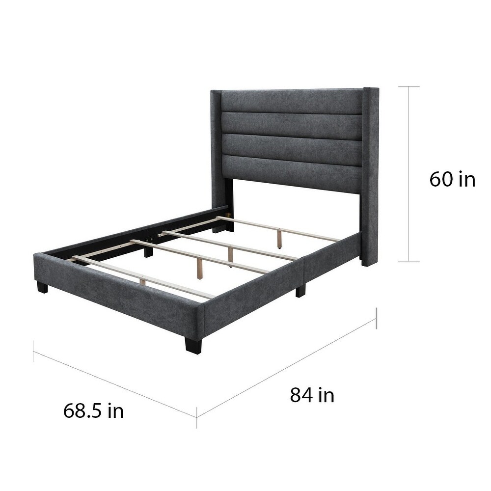 George Upholstered Wingback Platform Bed