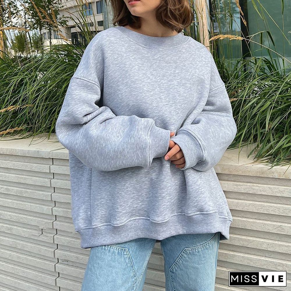 Casual Loose Polar Fleece Sweatshirt