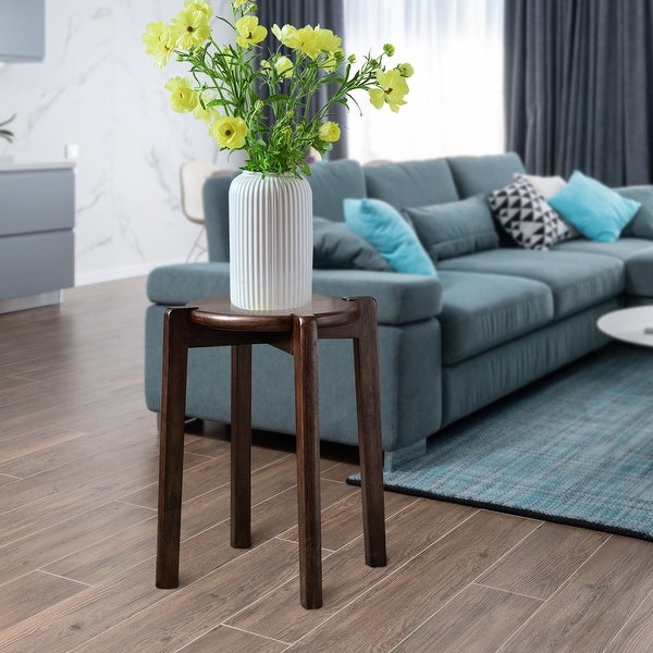 2/4Pcs Solid Wood Stools Backless Chair Side Table Plant Stand 17.7