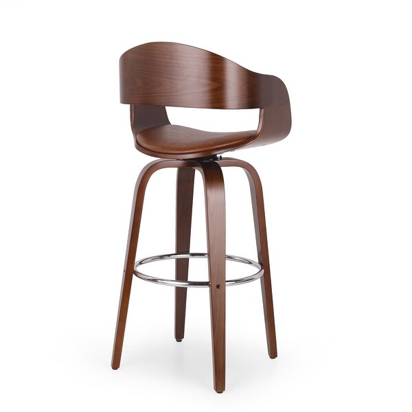 Clyo Indoor Upholstered Swivel Barstool by Christopher Knight Home