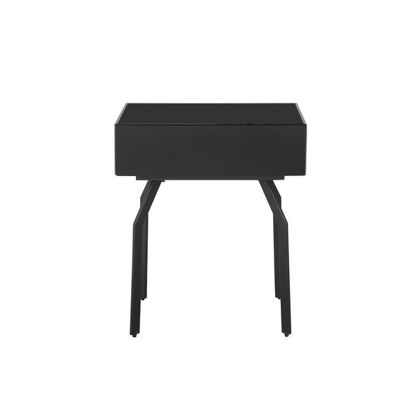 Santana Black Glass Side Table