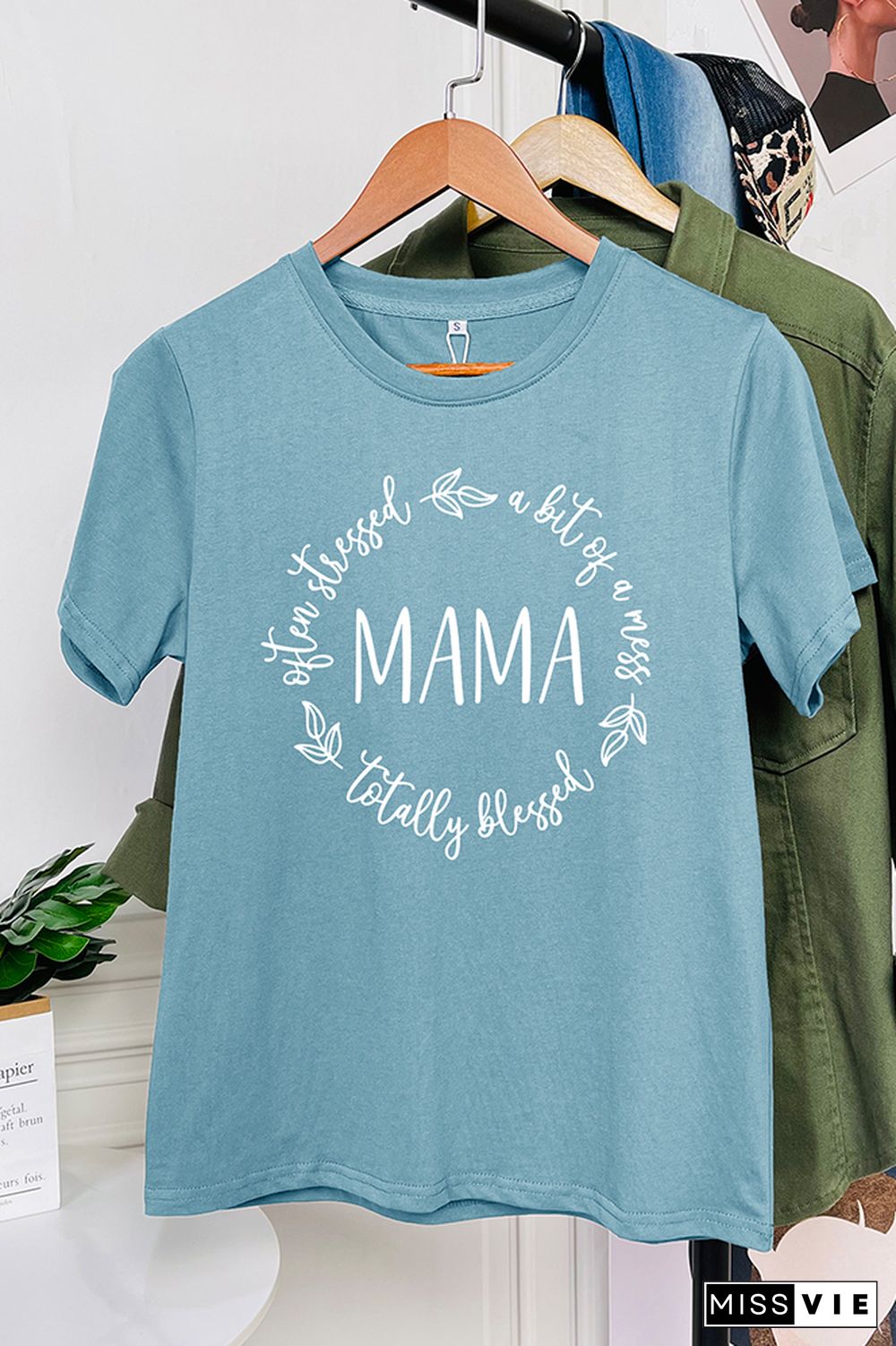 Blessed Stressed and a Mess MAMA Short Sleeve Graphic Tee Wholesale