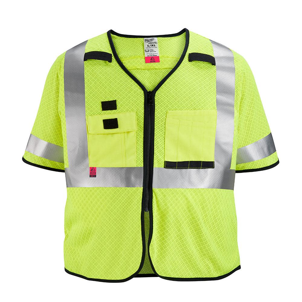 Milwaukee High Vis Safety Vest Yellow Class 3 Mesh AR/FR Cat 1 S/M 48-73-5221M910 from Milwaukee